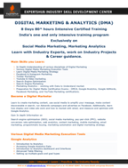 Regular Classroom Program: Digital Marketing and Analytics Course